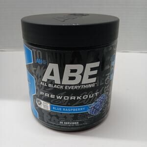 Abe All Black Everything Pre Workout Powder Blue Raspberry 13.75oz 30 Servings